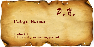 Patyi Norma névjegykártya
